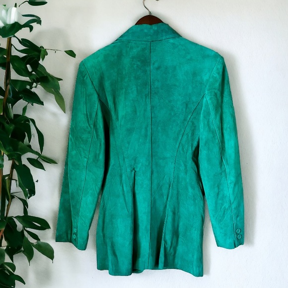 Bagatelle Green Genuine Suede Blazer Size 6 - Picture 7 of 9